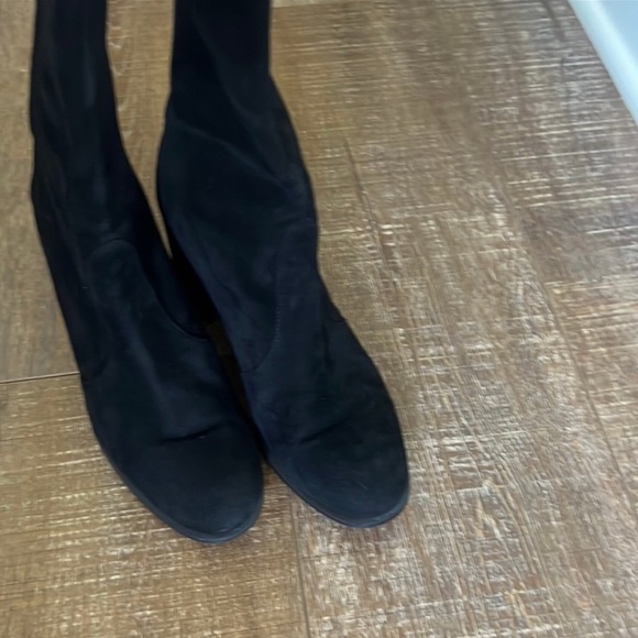 Stuart Weitzman Black Stretch Suede Yulianaland Over the Knee Boot - Picture 8 of 9